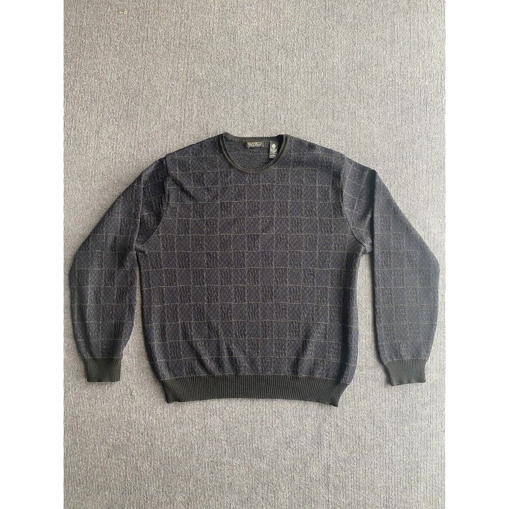 Segreto Sweater Men's Large Dark Gray Soft Knit Merino Wool Pullover Grandpacore